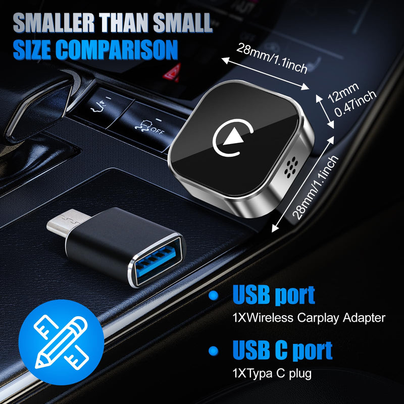 2026 Wireless Car Adapter - Universal Smart Screen Converter, USB-C/Type-C,Plug & Play, Zero Delay Needs Built-in Vehicle System (Silver) Silver