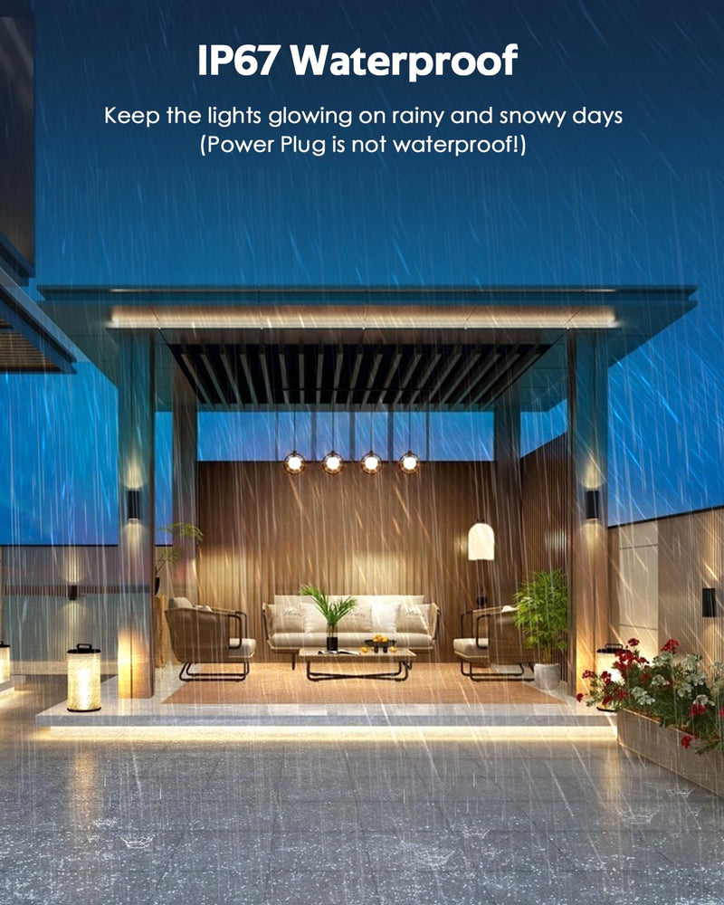 [AUSTRALIA] - 20FT COB LED Strip Light 3000K Warm White AC110V-120V LED Rope Lights Outdoor Waterproof IP65 High Density 288LEDs/M Flexible LED Light Strip with Switch for Garden Bedroom Indoor 6M 