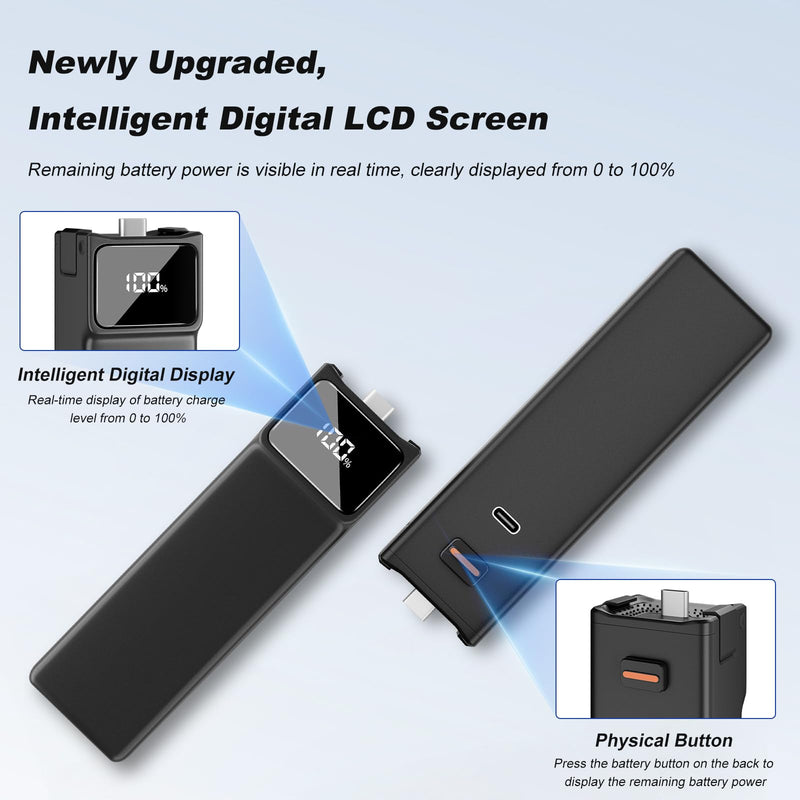 [AUSTRALIA] - Soonpho 5000mAh Battery Handle for DJI Osmo Pocket 3,LED Digital Display,22.5W Fast Charging Battery Grip with 1/4" Thread for Vlogging,Travel,YouTube,Live Streaming Set B 