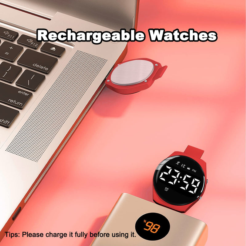 A ALPS Black Square Watch Plus Red Round Watch
