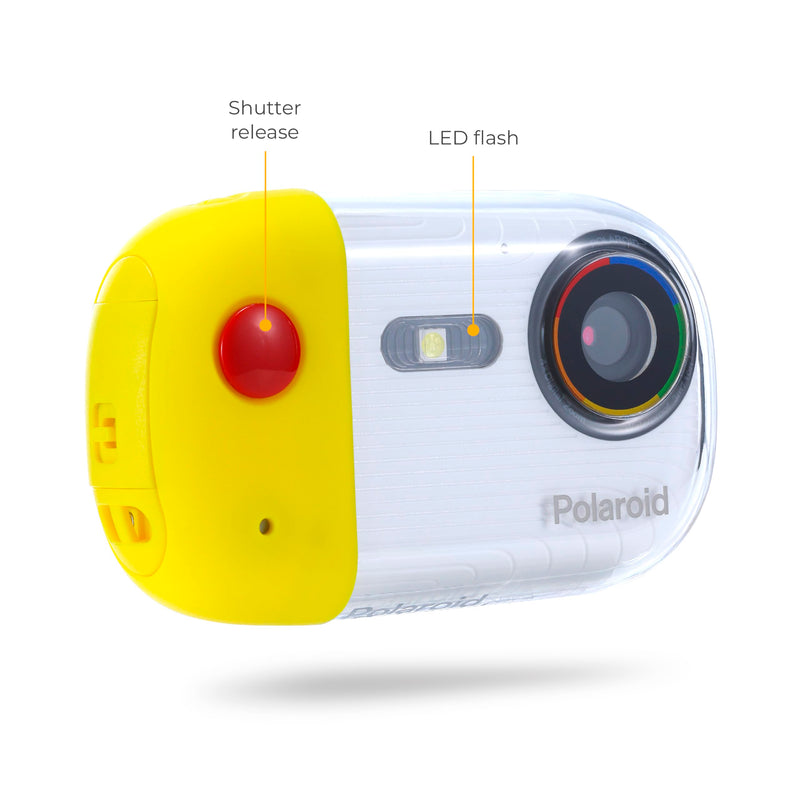 Polaroid Underwater Camera 18mp 4K UHD, Polaroid Waterproof Camera for Snorkeling and Diving with LCD Display, USB Rechargeable Digital Polaroid Camera for Videos and Photos Yellow