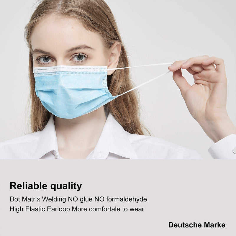German Brand Masks, Mouth Guards, Disposable Masks, Surgical Masks According to EN 14683 IIR (Pack of 50)