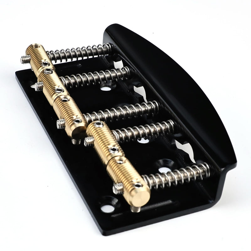 [AUSTRALIA] - 5 String Electric Bass Guitar Bridge Brass Saddles Stainless Steel Plate 19mm(3/4") Fixed Hardtail Bridge Compatible with Vintage style Jazz Precision Bass Bridge Replacement Parts Black 5 String 