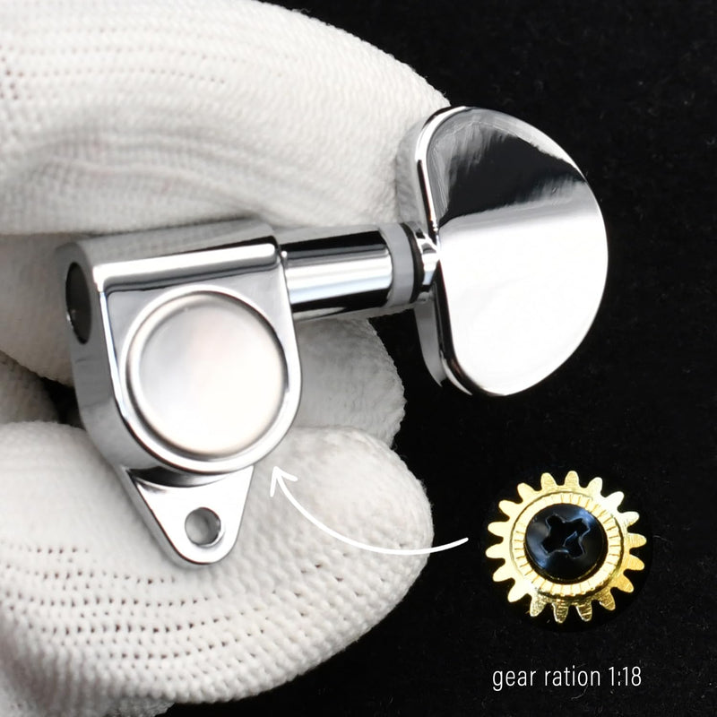 [AUSTRALIA] - FXJXB 18:1 Guitar Tuning Pegs 3x3 Tuning Keys Guitar Tuners Replacement for Acoustic or Electric Guitar for ST TL SG LP Style- Chrome(3R+3L) 3L+3R 