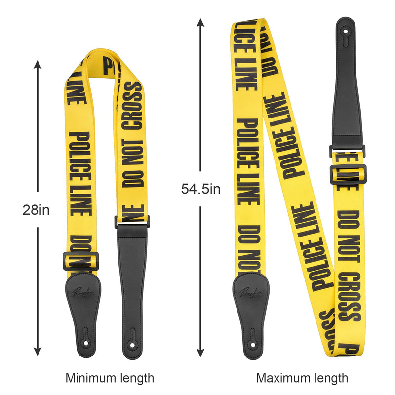Guitar Strap, Soft Shoulder Strap for Acoustic, Electric and Bass Guitars Police Line Yellow