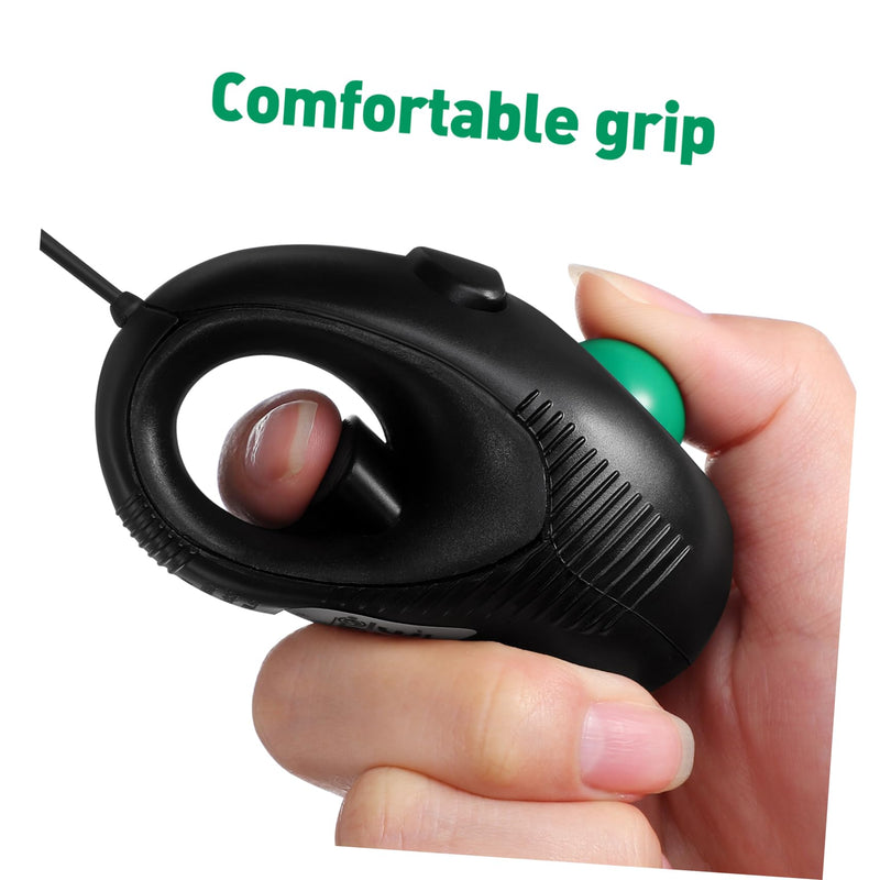 SOLUSTRE Portable 4D USB Powered Mini Trackball Thumb- 3-Button Finger Handheld for Laptop and Desktop Plug and -Table Design for Travel and Limited Space
