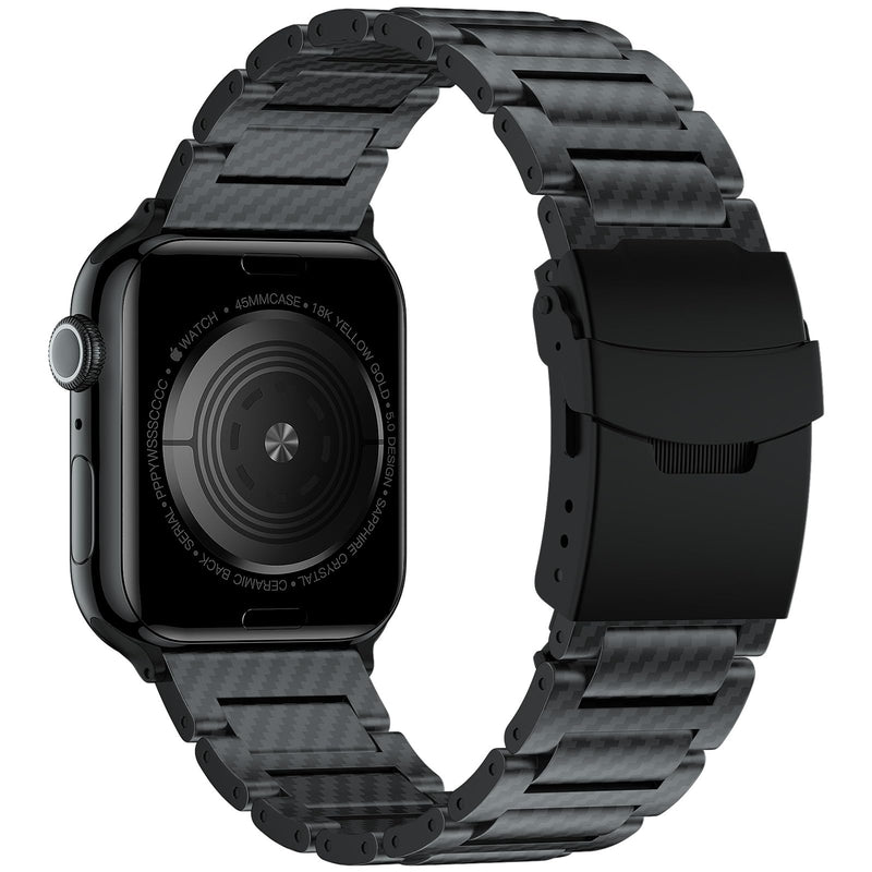 iiteeology Carbon Band Compatible with Apple Watch 46mm 45mm 44mm 42mm Series 11-1, Ultra 3/Ultra 2 49mm Band, Upgraded Light Genuine Carbon Fiber Band for Men Classic Black 49/46/45/44/42mm-Series 3 2 1