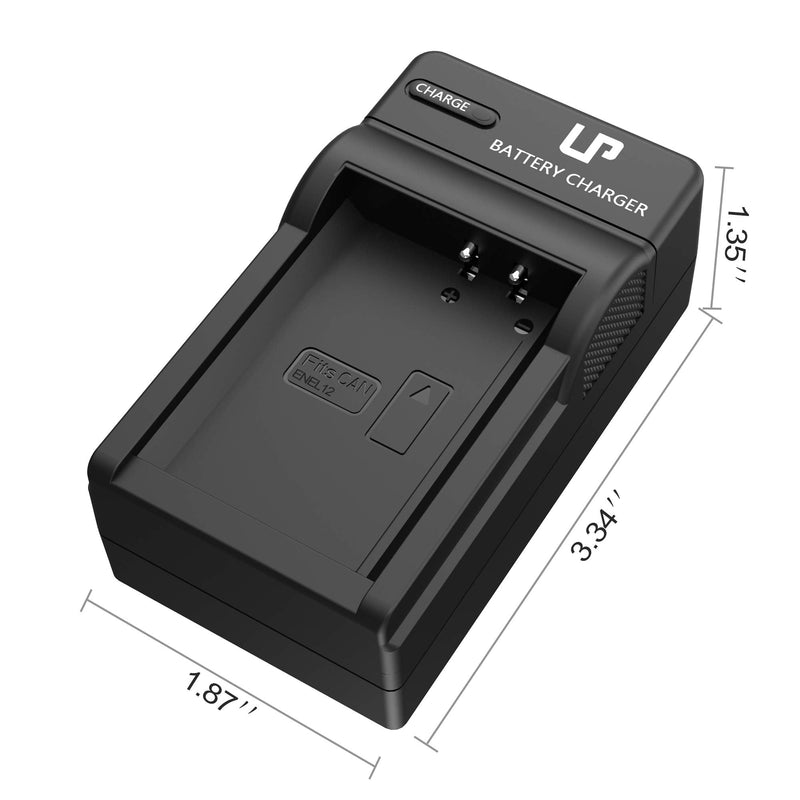 EN-EL12 Battery Charger, LP Charger Compatible with Nikon Coolpix A1000, B600, AW130, AW110, AW100, A900, W300, S1200pj, S9900, S9700, S9500, S9400, S9300, S9200, S8200, S6300, S6200, S6100, S800C 2 Batteries & Charger Pack