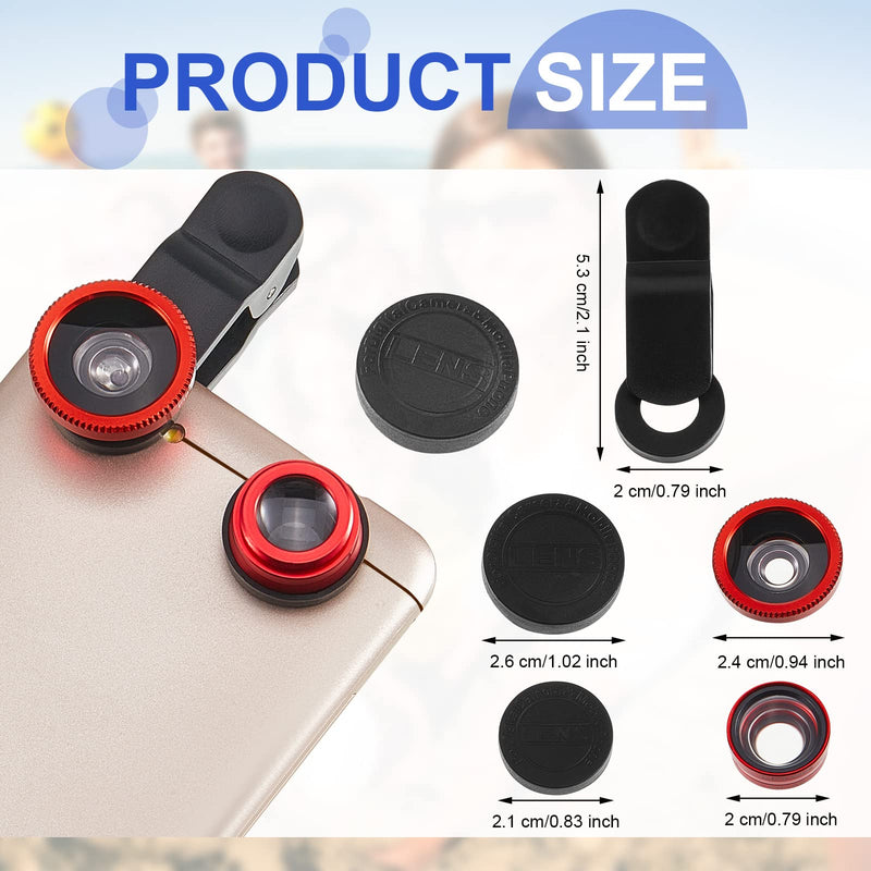 [AUSTRALIA] - 2 Pack Universal 3 in 1 Camera Lens Kit Phone Camera Lens Clip Fisheye Lens Macro Lens Wide Angle Lens Cell Phone Lens Attachments Compatible with Most Smartphones for Video, Live Show, Vlog 