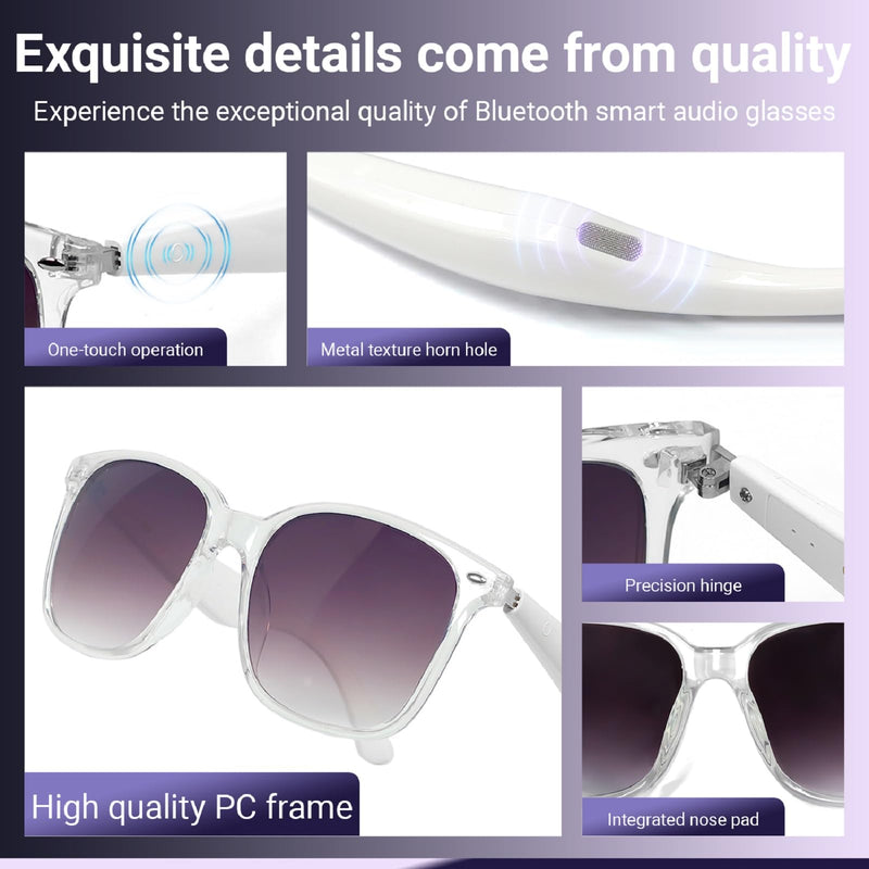 Smart AI Bluetooth Sunglasses for Women Men Translation Translator Translate Translating Headphones Audio Glasses with 150 Language & Accents UV Protection Bluetooth 5.4 Eyeglasses with Speakers Coffee