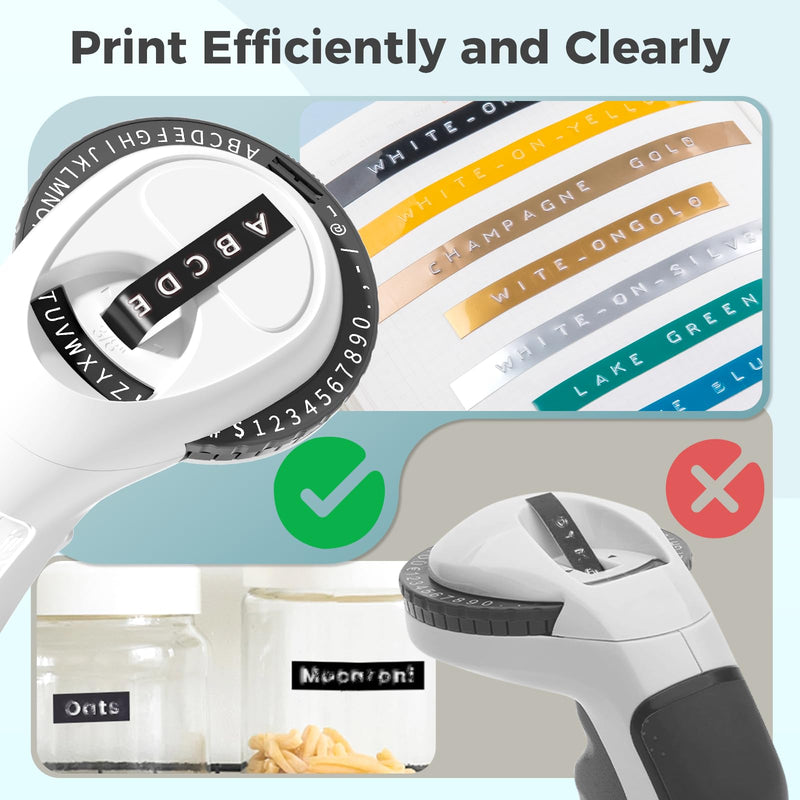 [AUSTRALIA] - Embossing Label Maker Machine with Tapes, Vintage Embossed Label Maker Manual, Retro Emboss Label Maker Old School, Embosser with 5 Rolls 9mm 3D Tapes for Home Office Kids DIY Crafting, Black 1 Label Maker+5 Tape 
