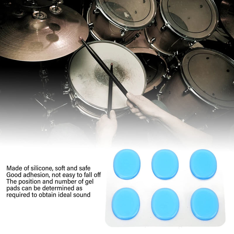 30Pcs Drum Dampeners Gel Pads Silicone Drum Silencers Sound Dampening Muffler Pads, Drum Dampeners Gels Silicone Gel Pads Soft Drum Dampeners for Drums Cymbals Tone Control,Black,Blue(Blue)