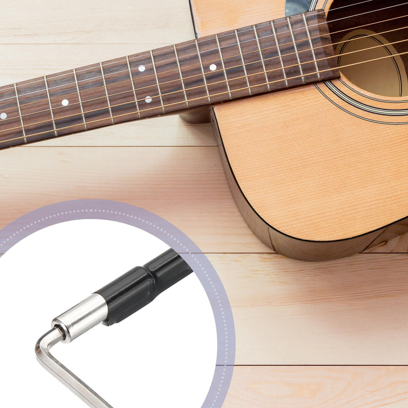 MECCANIXITY Guitar Two Way Rod, 570mm Low-Profile Guitar Rod with 4mm L-Wrench, Luthier Tools for Electric Acoustic Bass Guitars Neck Repair Adjustment, Black