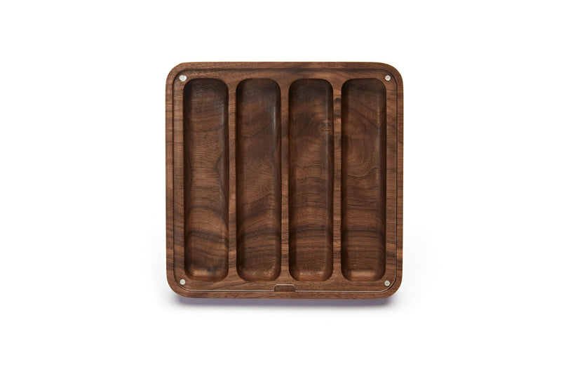 pandapark Watch Band Organizer for Apple Watch, Wood Storage Case with Magnetic Acrylic Lid, Holds 4 Straps (BLACK WALNUT) BLACK WALNUT