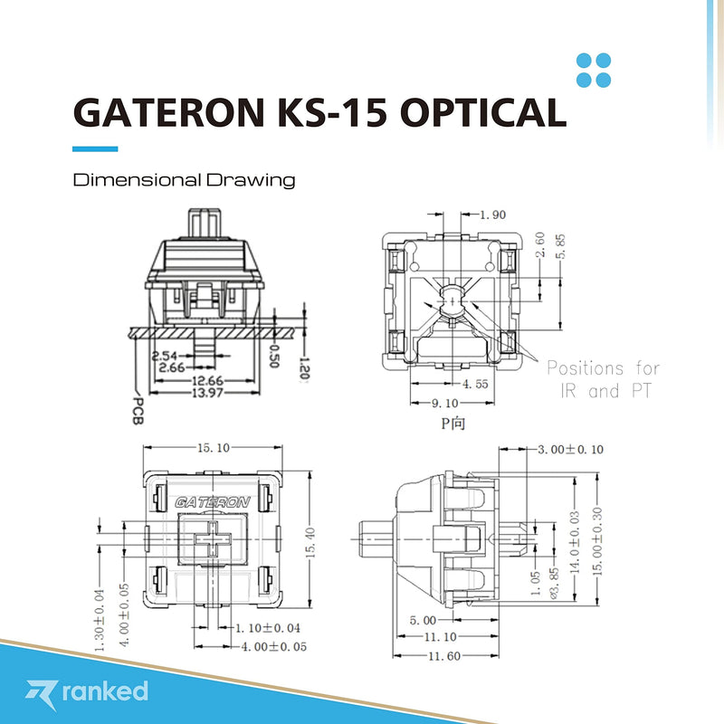Gateron ks-15 Optical Key Switches for RGB Mechanical Gaming Keyboards | Plate Mounted (Gateron Optical Yellow, 90 Pcs) Gateron Optical Yellow