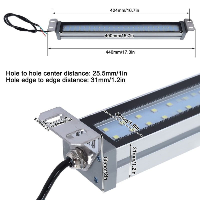 Machine Light, LED Charging Light, White Source, IP67, Waterproof, Explosion-proof, Replacement for Machine Tube Light, 24V, 36V