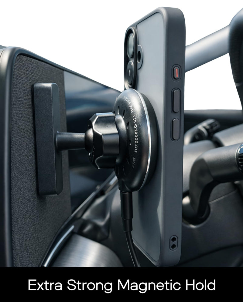 Magnetic Wireless Charging Phone Mount for Hyundai, MagSafe-Compatible | Compatible with Sonata, Kona, Santa Fe, Santa Cruz (2024–26), Tucson (2025–26), Ioniq 5/9; not for Limited/Calligraphy trims