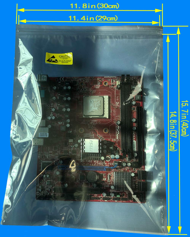 Daarcin Anti Static Bags,ESD Bags,10pcs 11.8x15.7in(30x40cm) Resealable Large Size for Motherboard HDD with10pcs Labels and Electronic Device,Antistatic Bags for Graphics Card 10pcs 11.8x15.7in/30x40cm