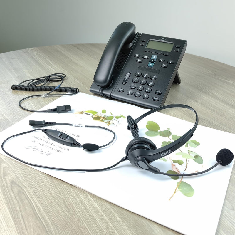 Callez Cisco Phone Headset with Mic Noise Cancelling, RJ9 Office Telephone Headset with Quick Disconnect Cord Compatible with Cisco IP Phone 7940 7942 7945 7960 7962 7965 7821 7841 8811 8841 8845 8851
