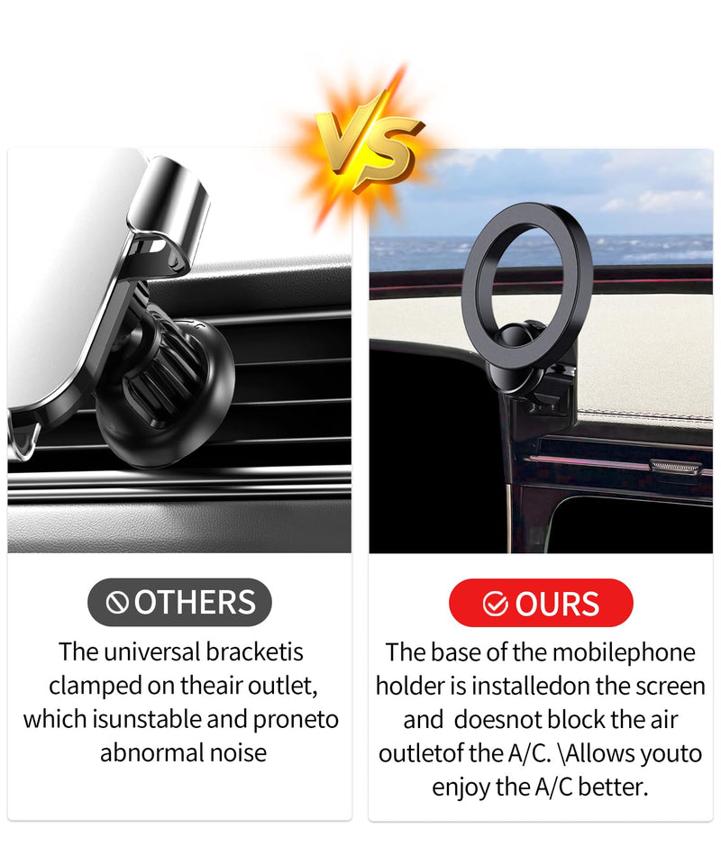 Car Phone Holder for Mercedes-Benz E-Class 2024-2026, 12.3" Screen Mount | Magsafe Accessories Magnetic Cell Phone Mount Clip Compatible with iPhone, 3D fit Stable Dashboard Navigation Bracket Stand
