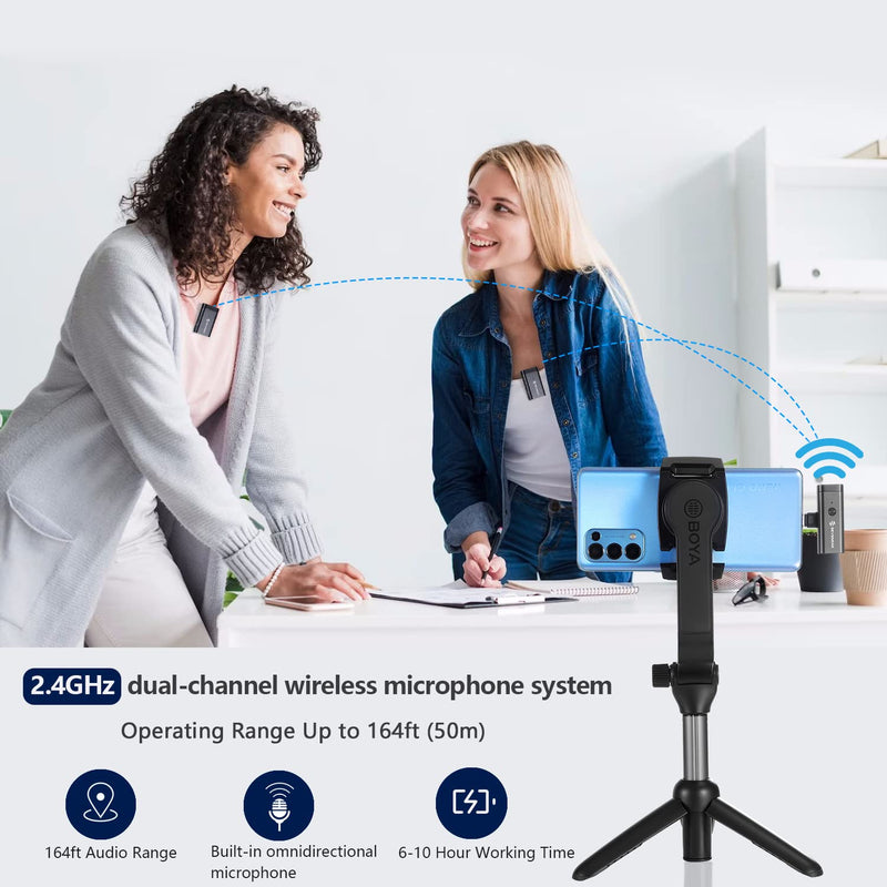 Sevenoak 3 in 1 Wireless Lavalier Microphones for iPhone/Android/Camera, Wireless Lapel Microphone System with Noise Cancelling Portable Microphone for Recording YouTube Vlog Live Stream -SKM-W1 Pro SKM-W1 PRO