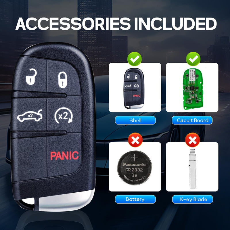 Autel IKEYCR5TPR 5 Buttons Blank 2025 New Kё-y Fob proğrammable Compatible with Vehicle Systems Using 315/415 MHz Ultra-Long Range OE-Quality for Chrysler-Dodge-Style Kё-y Replacement