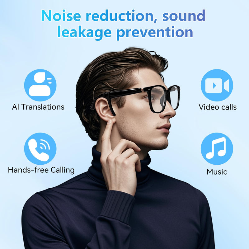 AI Smart Glasses, Bluetooth Smart Translation Glass with 115 Language, with Magnetic Lens,AI Chat,Voice & Video Conversation Translation, Real-Time Voice Translator Sunglasses for Men Women (T08-S3)