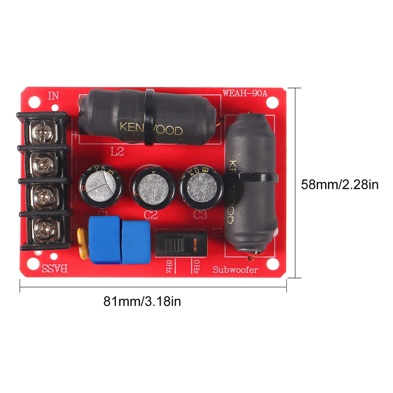 2pcs 200W Pure Bass Subwoofer Crossover Second-Order Crossover Frequency Distributor Divider 2 Way Speaker Audio Crossover Filter 2pcs