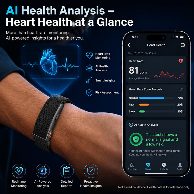 Screenless Smart Fitness Tracker 2 PCS Band Sports Heart Rate Sleep Monitor | Calorie Counter Pedometer Sport Modes Vibration Alarms Call Notification Reminder Remote Camera Activity Tracker gold