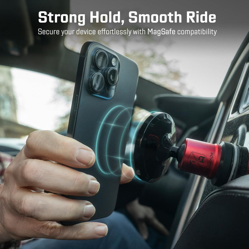Mob Armor MobNetic Maxx MS MagSafe Phone Mount for Car, Red | Customized MagSafe Compatible, Personalized Mount, Heavy Duty Aluminum Metal, Works w/ iPhones & Androids