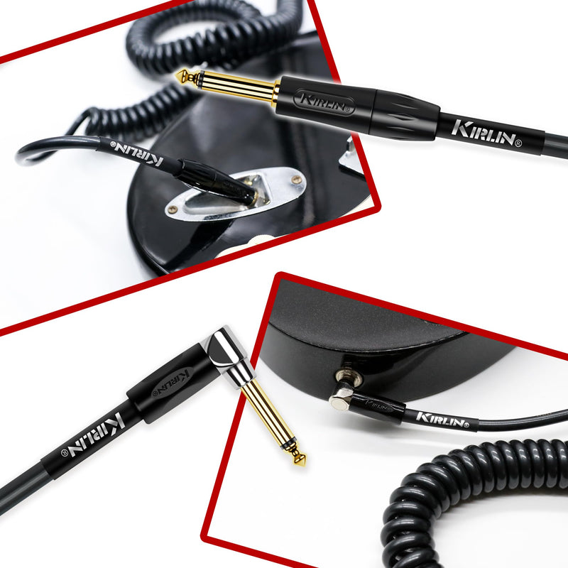 [AUSTRALIA] - KIRLIN Cable Instrument-Cables, 1/4" Mono Plug, Metallic Black, 30ft (IPK-222BFGL-30/BKE) 
