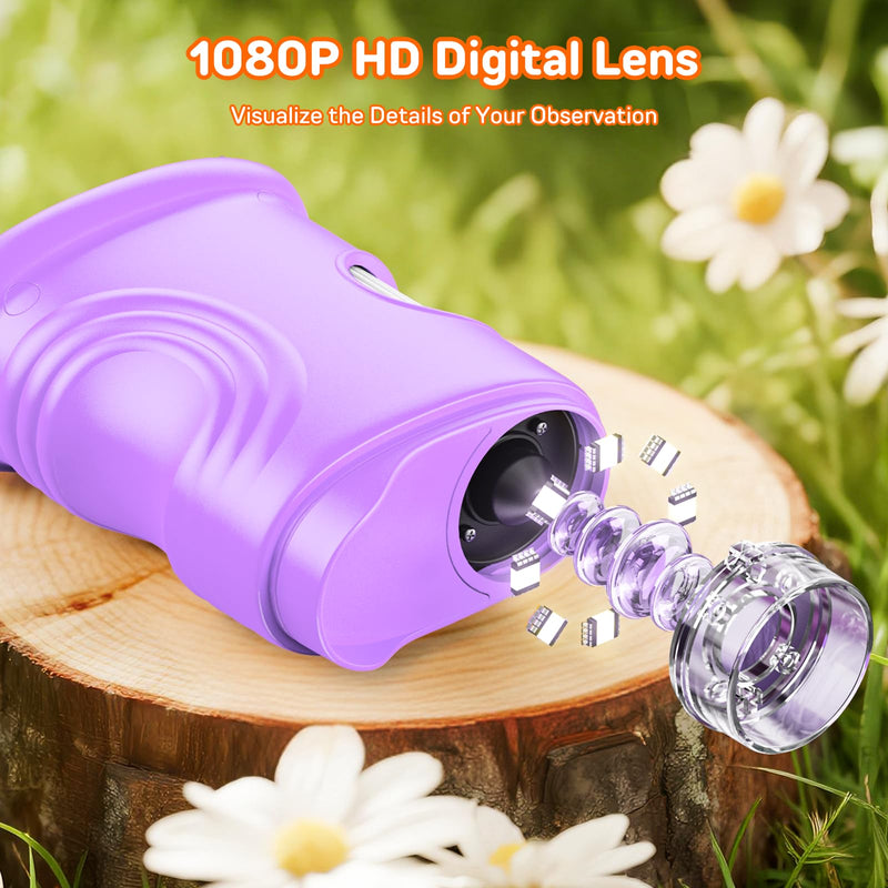 [AUSTRALIA] - 1000X Handheld Digital Microscope for Kids with 2.0" IPS Screen, Easter Gifts Portable STEM Science Lab Toy, Rechargeable Pocket Microscope Educational Gift for Boys & Girls Age 4-6 8-12, Purple Purple 