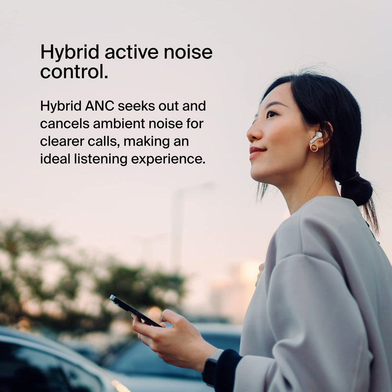 Belkin SoundForm Pulse ANC Earbuds, Wireless Charging, 36H | In-ear Bluetooth earbuds, hybrid noise cancelling, Qi wireless charging case, IPX5, multipoint, gym, commute White n.a. Modern