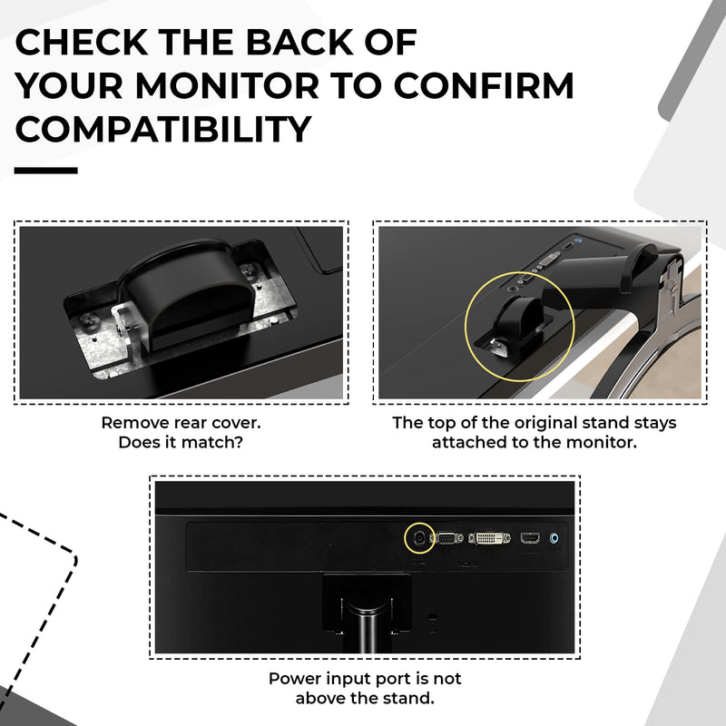 HumanCentric VESA Mount Adapter for LG Monitors 24MP58VQ, 24MP58VQ-P, 24MP59HT, 24MP59HT-P, and 24MP60VQ, VESA Adapter Bracket Mounts Monitor to VESA Stand, Arm or Desk Mount with 75x75 or 100x100 mm