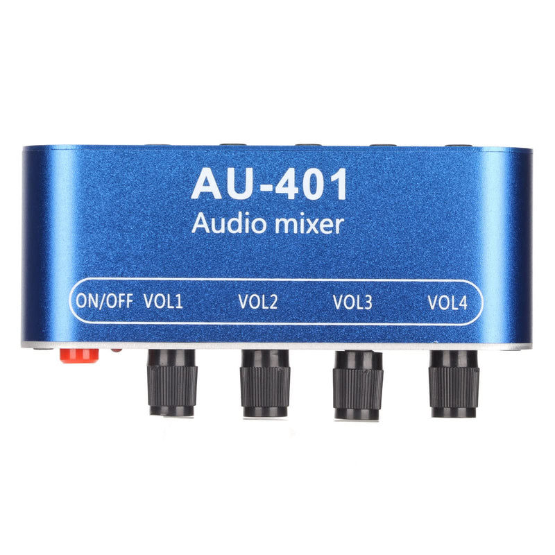 [AUSTRALIA] - Mini Audio Mixer, 4 Channel Line Mixer with 3.5mm Stereo Jack, 4 Input 1 Stereo Output & Volume Adjustment, DC 5V-12V Stereo Mixer for PC, Phone, Laptop, Headphone, Small Clubs or Bars 