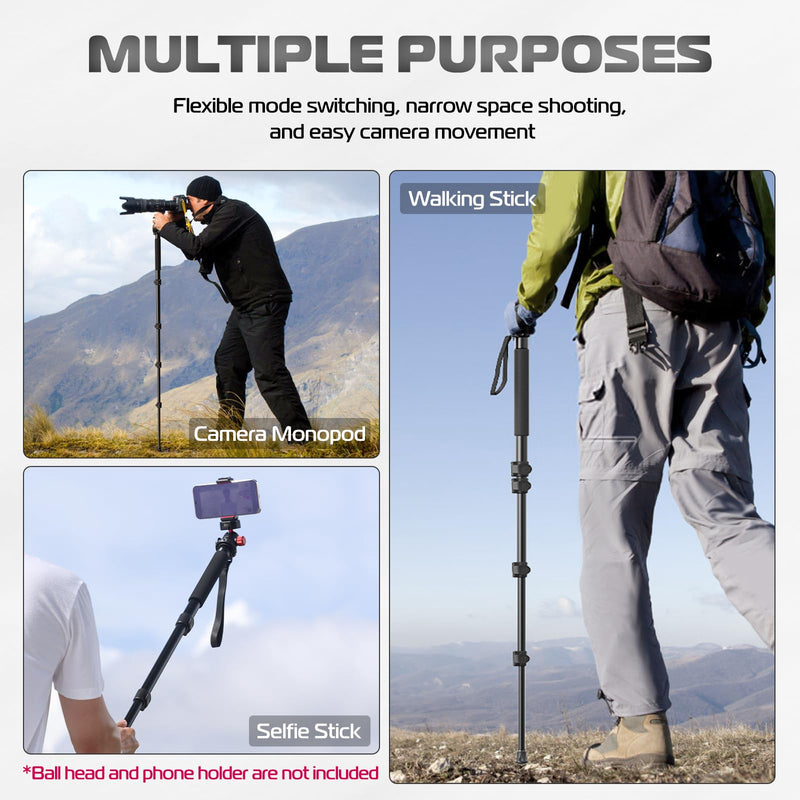ULANZI TB12 61-Inch Camera Monopod with FALCAM 2268 F38 Quick Release Plate 38mm Universal Camera Mounting Adapter