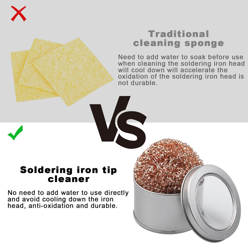 Soldering Tip Cleaner 1 Piece, Soldering Tip Cleaning Wire, Soldering Accessories, Soldering Iron Cleaner, Brass Tip Cleaner, with Stainless Steel Holder, for Cleaning Soldering Iron Tips