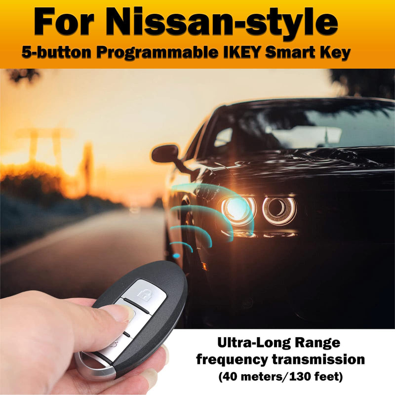 Autel Ikey Programmable Smart Key IKEYNS5TPR IKEYNS005AL for Nissan-Style Ultra-Long Range for 700+ Vehicle Programmed with Autel KM100 IM508 IM608
