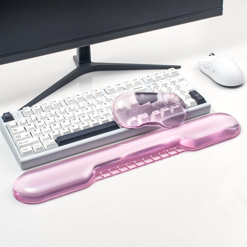 Gel Wrist Rest for Keyboard and Mouse, Pink Wrist Rest Set | Cute Wrist Rest for Computer Keyboard 60%/68%/75%,Comfort & Support for Typing and Gaming