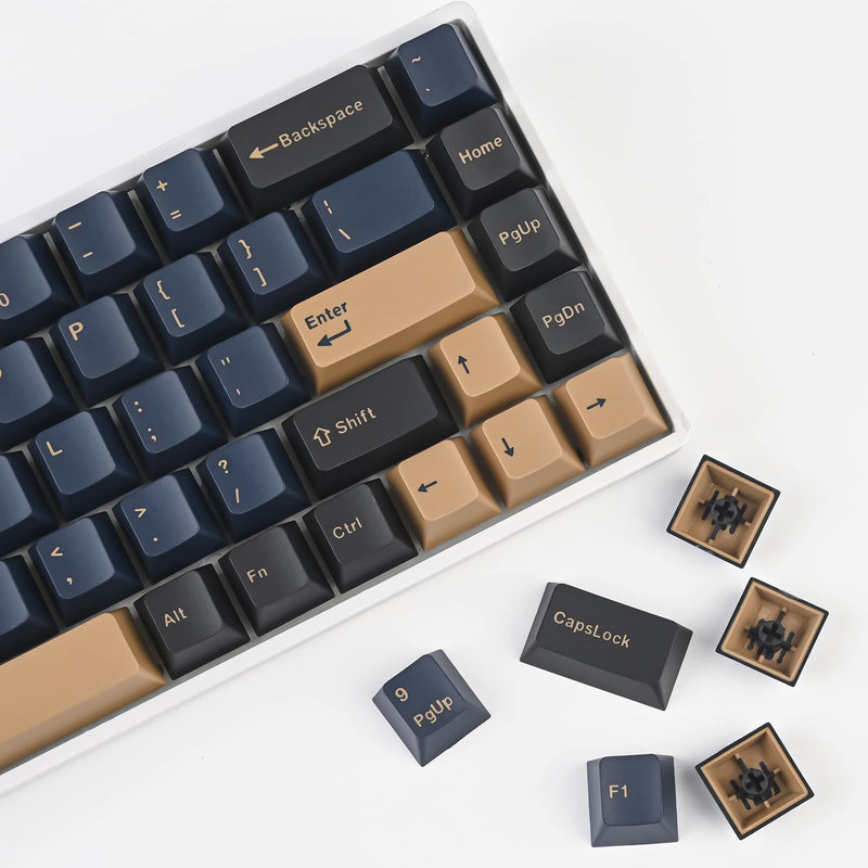Blue Samurai PBT Custom keycaps ，135 Keys OEM Profile Double-Shot Key Cap Set for Cherry/Gateron MX switches 60 Percent / 64 /GK61 Gaming Mechanical Keyboard Blue Samurai