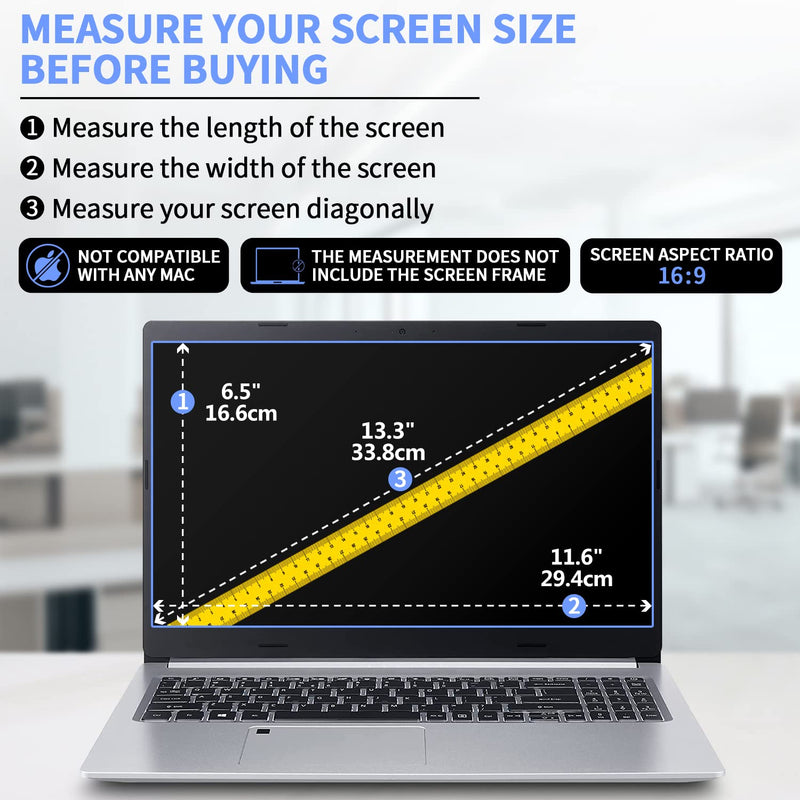2 Pack 13.3” Anti Glare Screen Protector Compatible 13.3" Dell Inspiron 13 /13.3” ASUS Chromebook & ZenBook /13.3 Acer Chromebook R13 / 13.3” Lenovo Yoga 720 730 /13.3” HP Spectre/Pavilion 13