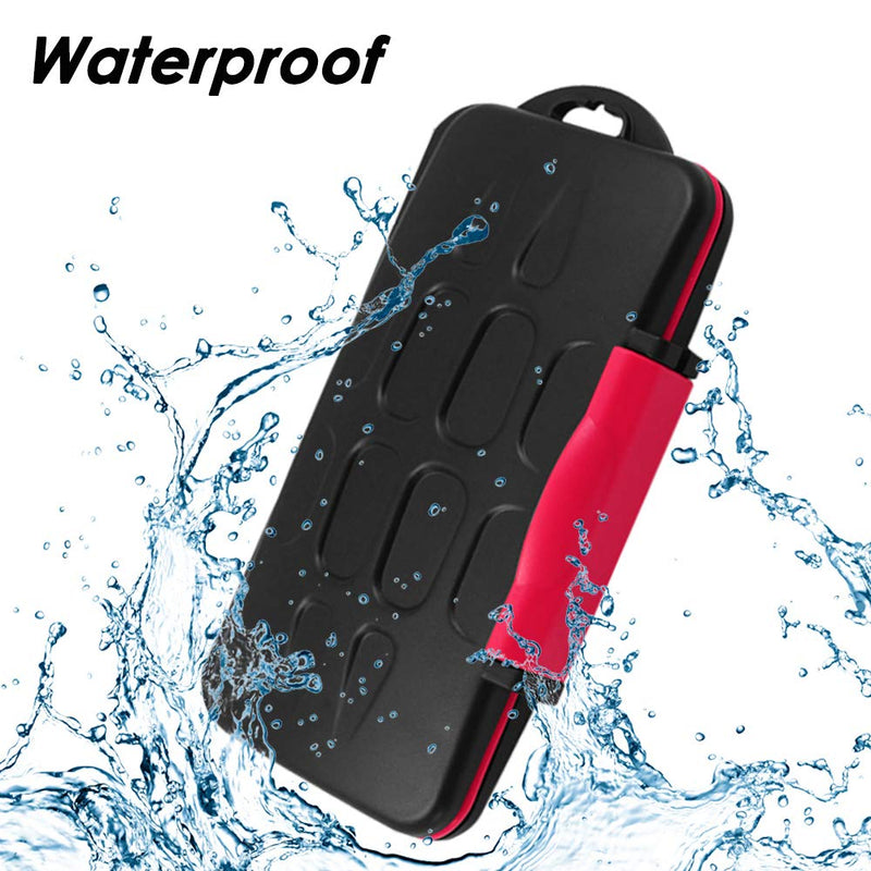 Set of 2, Memory Card Case with Carabiner and Card Removal Tool, findTop Water-Resistant Shockproof Carrying Case Protector Box 24 Slots for 12 Piece SDHC/SDXC Cards and 12 Micro SD Cards
