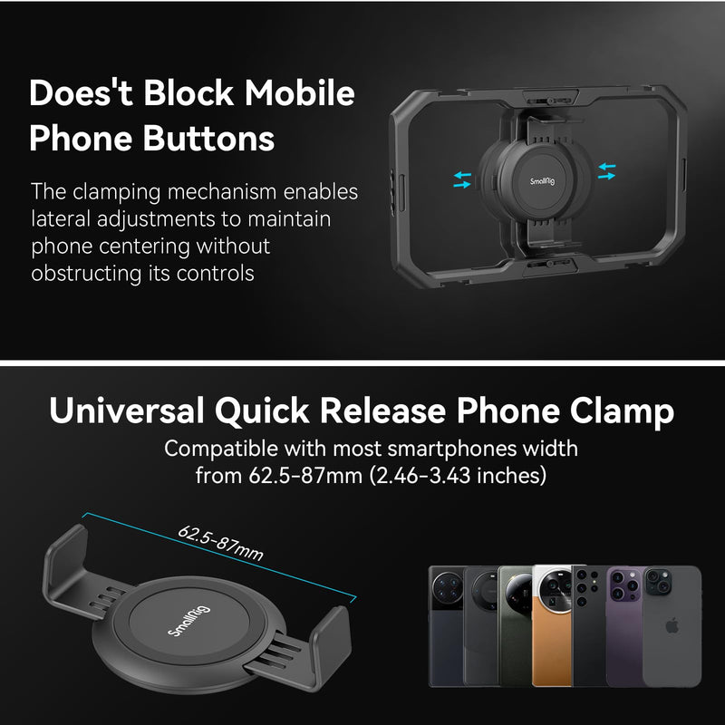 [AUSTRALIA] - SmallRig Universal Quick Release Phone Cage, Aluminium Alloy Magnetic Smartphone Video Rig Support for Apple MagSafe, Sturdy Phone Video Stabilizer Case for iPhone for Samsung for Huawei and More-4299 