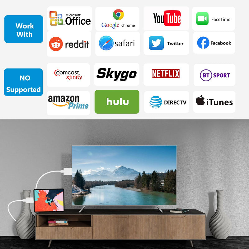 [AUSTRALIA] - Lightning to HDMI Cable for iPhone Digital AV Adapter 1080P HD Video Sync Screen Connector iPhone to HDMI for TV Projector Monitor 