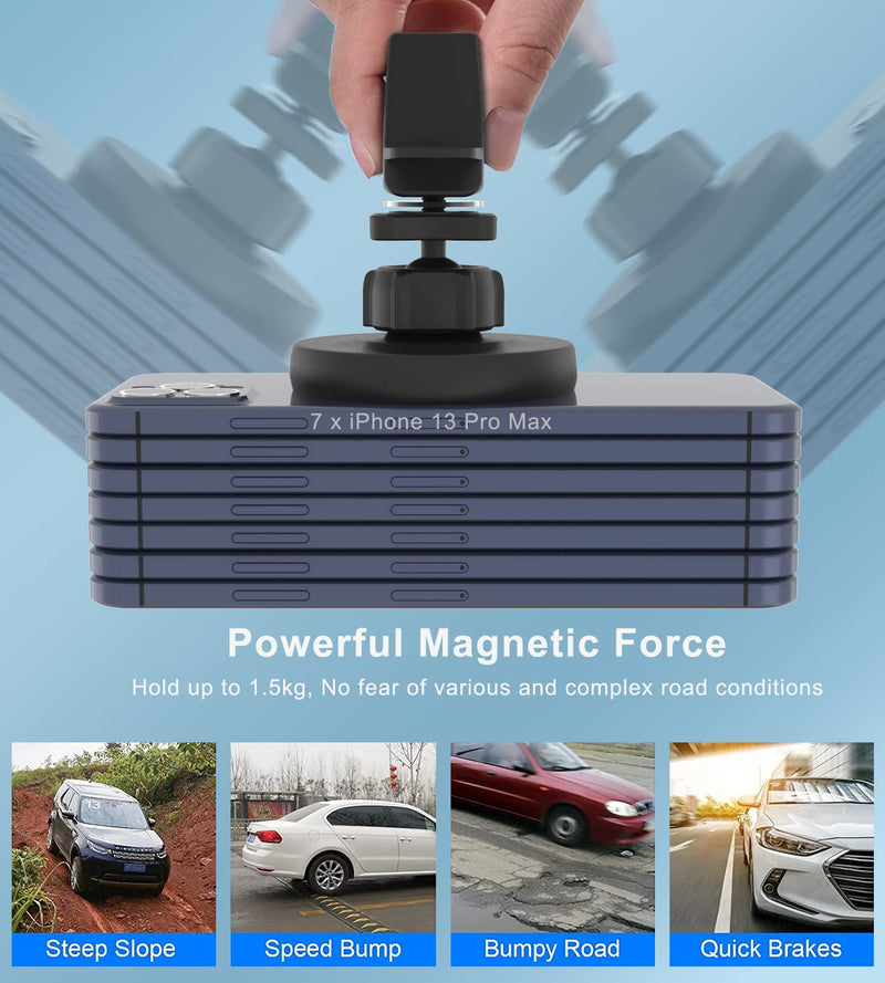 Magnetic Wireless Car Charger Mount Compatible with Magsafe iPhone 15/ iPhone 14/iPhone 13, Fast Charging Air Vent Magnet Accessories Car Phone Holder Gray
