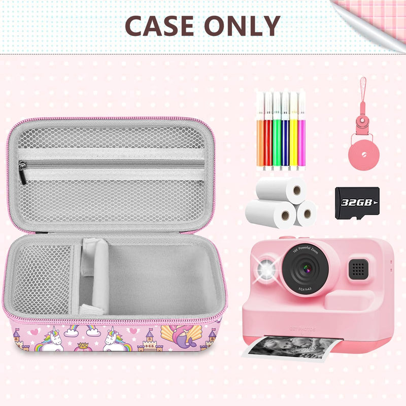 Leayjeen Kids Camera Case Compatible with Dylanto/GKTZ/HiMont/CAMCLID/ESOXOFFORE Kids Instant Print Camera, Kids Instant Camera for 1080P Printed Photos-Pink Unicorn（Case Only） Pink Unicorn
