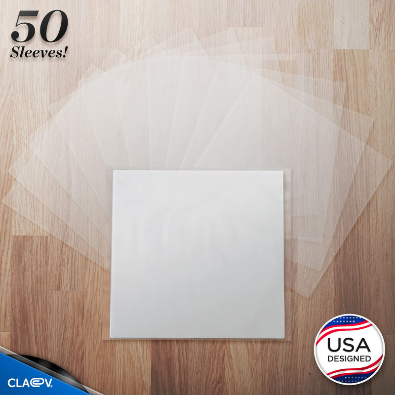 50 Anti Static Inner Record Sleeves for Vinyl LP Records (12 inch, Square, Translucent), Album Record Protective Plastic Covers for Storage 50 Pack