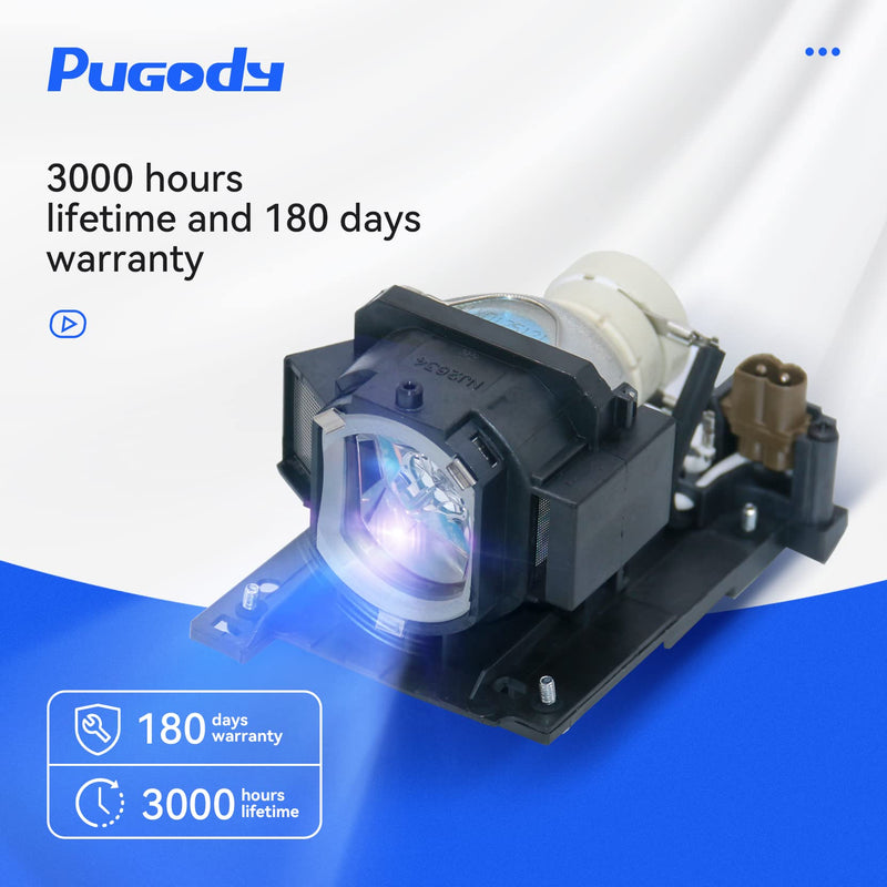 Pugody DT01021 Replacement Projector Lamp Bulb for Hitachi CP-X2010 X2010N X2011N X2510 X2510EN X2511N X2514WN X3010 X3010EN X3010N X3011 X3014WN X3511 WX3011N WX3014WN X4011N X3014WN ED-X40 X45N X42N