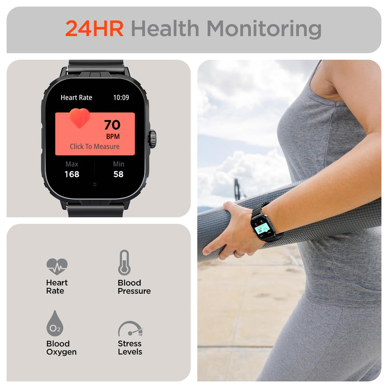 HyperGear FIT X2 Smartwatch + Fitness Tracker 2" Large IPS LCD Display, Heart Rate, Blood Oxygen, Sleep Quality & More, 100+ Exercise Modes, GPS Route Mapping & Strength Training Programs