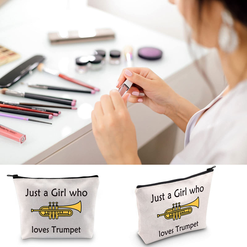 BLUPARK Trumpeter Gift Trumpet Girl Cosmetic Bag Just a Girl Who Loves Trumpet Cornet Gift for Trumpet Lover (Girl who loves Trumpet)